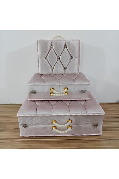 Sandık Dünyası Dowry Chest Bag Suitcase Bride Groom Bundle Chest 3-Piece 1407