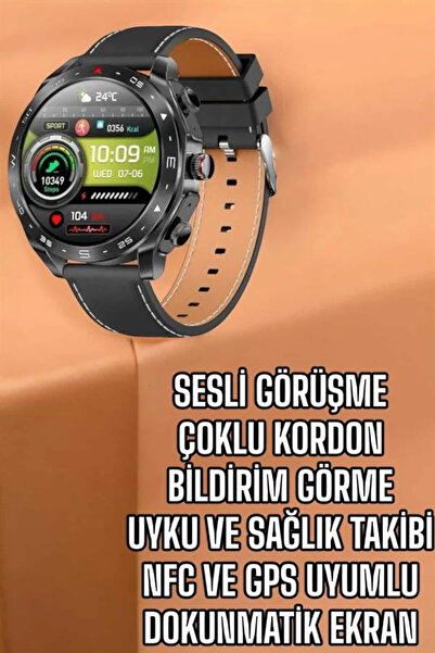 Mey İthalat® Akıllı Saat Bildirim Görme Sesli Görüşme Çoklu Kordon GPS Takibi