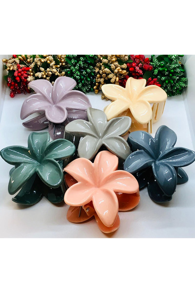 İnDerin Fall Series Women's Lotus Model 6-Piece Hair Clip Set 8 cm