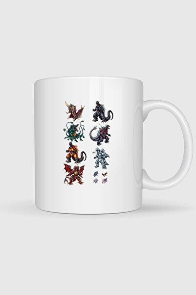 Bahriyeli Collection Godzilla Kaiju Megaguirus Gamera Printed Mug Cup