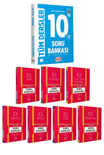Editör Yayınevi 10. Sınıf Soru Bankası+Tarih+Coğrafya+Fizik+Kimya+Biyoloji So...