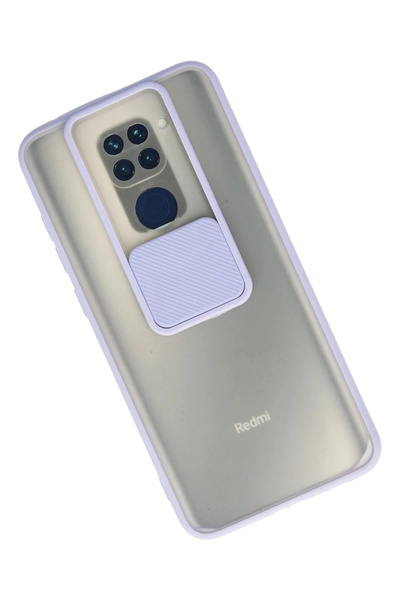 HarmonyAura Xiaomi Redmi Note 9 Case Palm Frosted Camera Sliding Silicone - Lilac