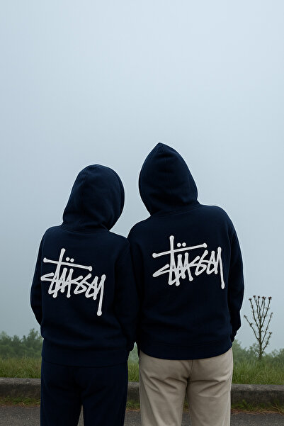 CLASSY.MODA هودي للجنسين موديل قصة فضفاضة مصنوع من قماش سميك بثلاثة خيوط مع ك...