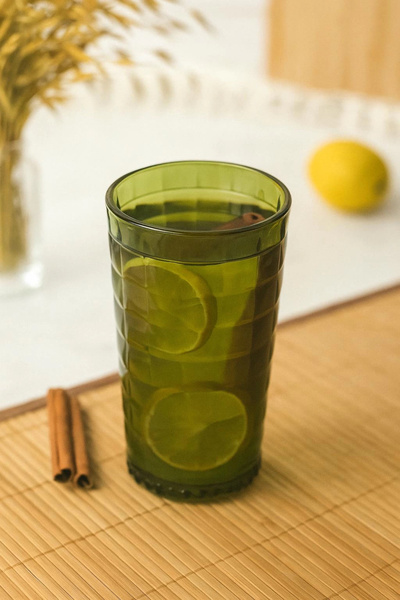 HNG HOME Allegra Dark Green Set of 6 Glasses 750 ml Acrylic Material - Not Gl...