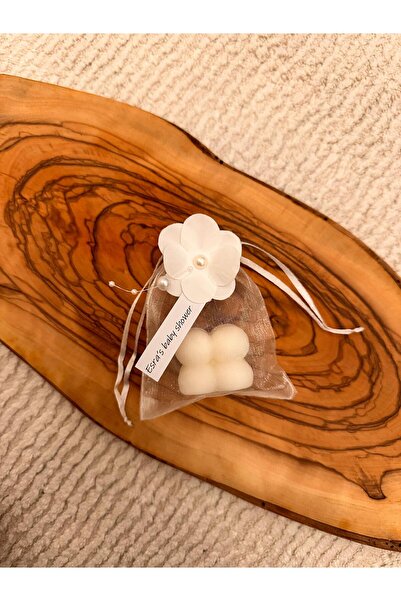 Kara Art Kese- Bubble Ortanca Detaylı Mum (15 Adet) - Nişan Nikah Söz Özel Gü...