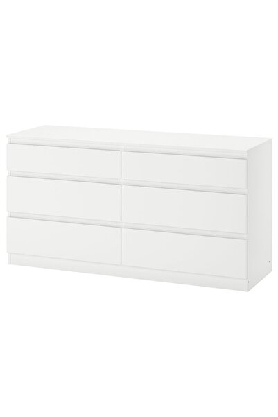 IKEA KULLEN Chest of 6 drawers, white, 140 x 72 cm