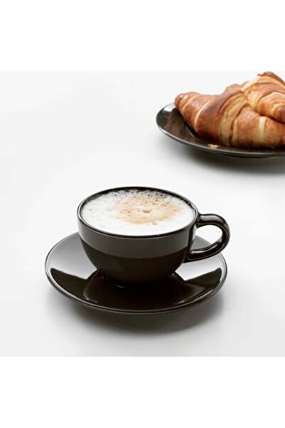 IKEA FÄRGKLAR Cup with saucer, matt light turquoise, 25 cl