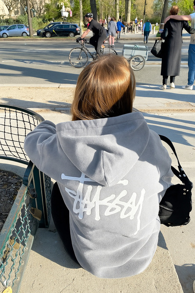 CLASSY.MODA Unisex oversized 3 Thread K με κουκούλα Επιγραφή στο πίσω μέρος B...