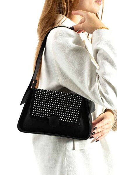 Marvelis حقيبة يد وكتف نسائية من BERRY بتفاصيل حجرية