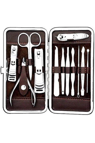 EASERA TİCARET Professional steel manicure pedicure set 12 pieces
