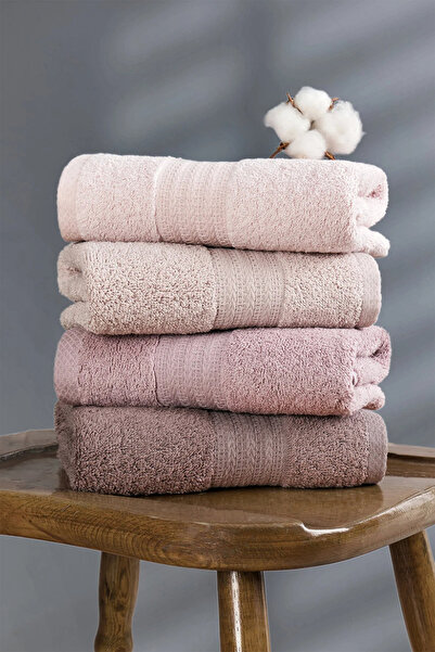 HRN Textile 4-Piece Cotton Rainbow Towel Set