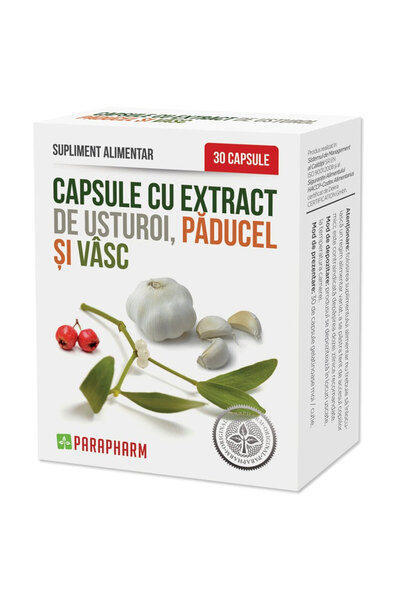 Other Capsule cu extract de usturoi cu păducel și vâsc, 30 capsule, Parapharm