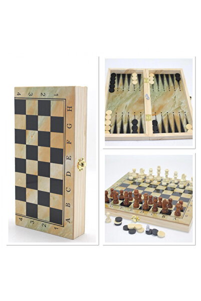 VINTESSY Wooden Boxed Chess and Backgammon Set Alk4219