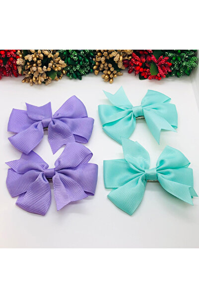 İnDerin Agrafă de păr cu panglică grosgrain 4 bucăți agrafe 8 cm