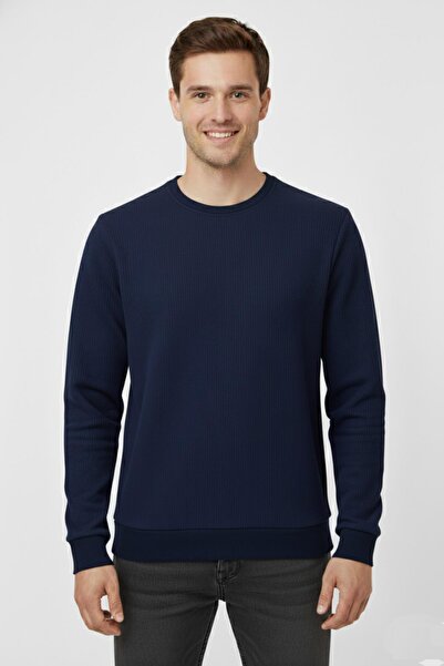 DYNAMO Men's Crew Neck Sweater Honeycomb Knit Classic Pattern 7002 Bgl-St04928