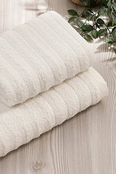 HRN Textile Set of 2 Cotton Wave Bath Towels