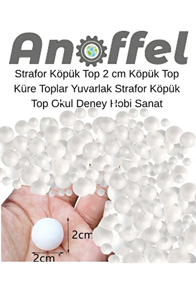 Anoffel Strafor Köpük Top 2 cm 5 Adet Köpük Top Küre Toplar Yuvarlak Strafor ...