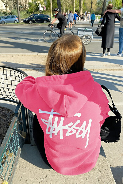 CLASSY.MODA Unisex Oversized 3 Thread K Hooded Back Lettering B Printed Kangaroo Pocket Street Style Sweat Hoodie