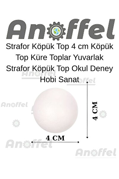 Anoffel Strafor Köpük Top 4 cm 20Adet Köpük Top Küre Toplar Yuvarlak Strafor ...