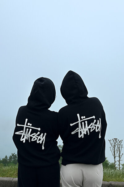 CLASSY.MODA Hanorac unisex cu combinație dublă supradimensionat 3 fire din țe...