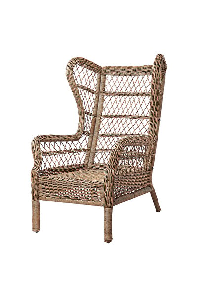 IKEA RISHOLMEN Wing chair, in/outdoor, brown