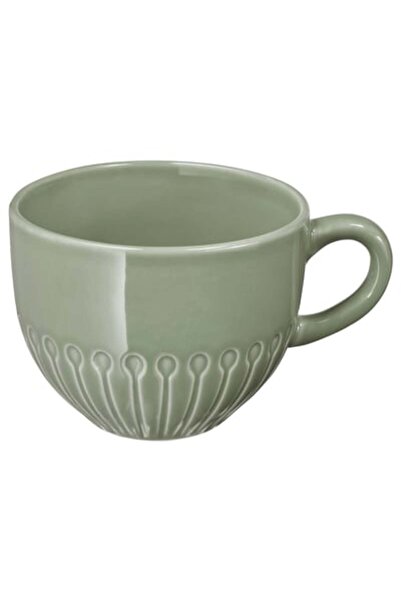 IKEA FÄRGKLAR Cup with saucer, matt/green, 7 cl
