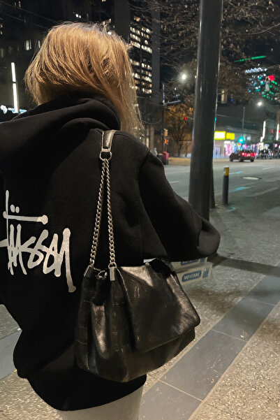 CLASSY.MODA سويت شيرت للجنسين قصة فضفاضة 3 Thread Ş مبطن بالصوف Text B مطبوع ...