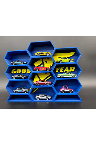 HasFar Tech God Year - Themed Hexagonal Hot Wheels Car Rack 9-Piece