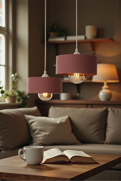 Dropcek eticaret İkili Beton Görünümlü Oval Avize Sarkıt, Toz Tutmayan, Vegan...