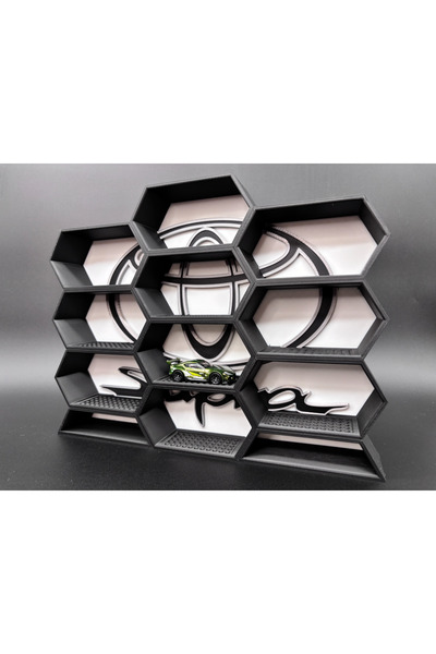 HasFar Tech Toyota Supra - Themed Hexagonal Hot Wheels Car Rack 9-Piece Set
