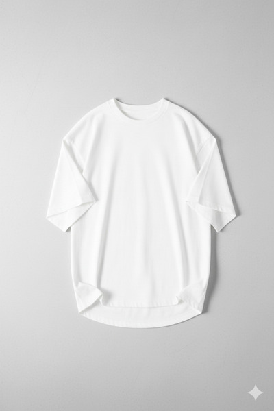 A&O Style Men's White Oversized Crew Neck Basic Cotton T-Shirt