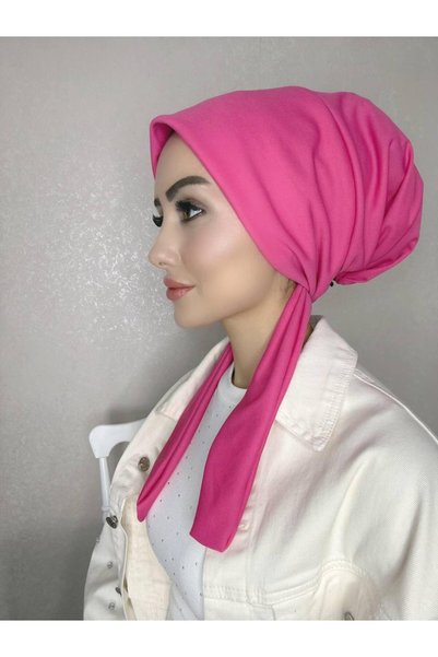 OykumBone Fusya Dört mevsim kullanıma uygun düz pamuk şal eşarp