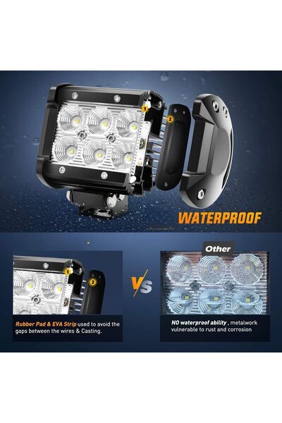 Generic Pair of LED truck and ATV lights, 18W high brightness off-road headlights - waterproof