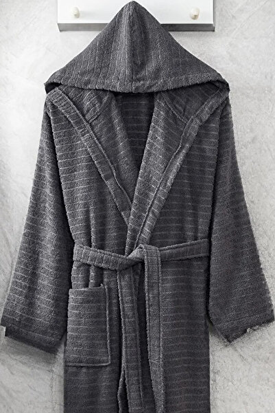 HRN Textile 2-Piece Cotton Natural Hooded Couple Bathrobe