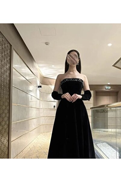 DEYARA FASHION Elegant winter velvet dress