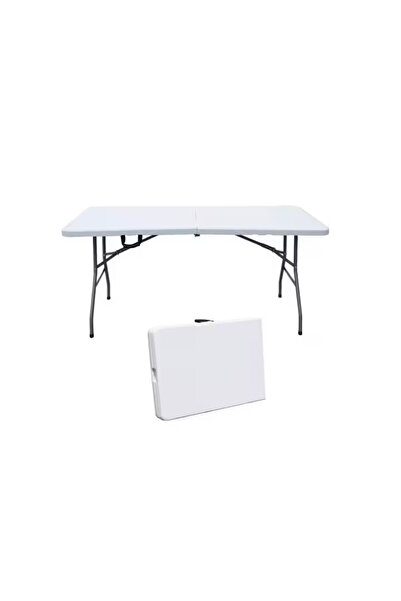 KlaussTech Garden table, terrace and courtyard, rectangular, steel, 180x70x74 cm, white