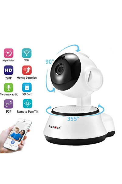 Miskat Trading Wireless PTZ WiFi CCTV Camera 360 1080p HD Night Vision Infrared with Mic
