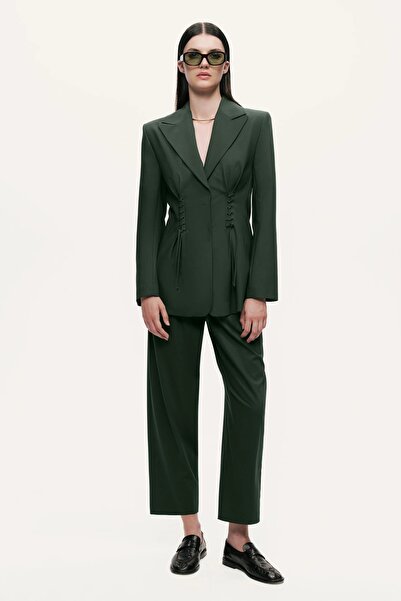 Nocturne - Beli İp Detaylı Blazer Ceket