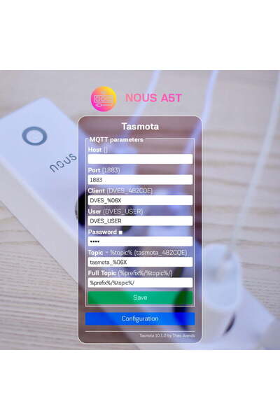 Nous Έξυπνο πολύπριζο με 3 πρίζες και 3 θύρες USB, Nous, Tasmota, A5T