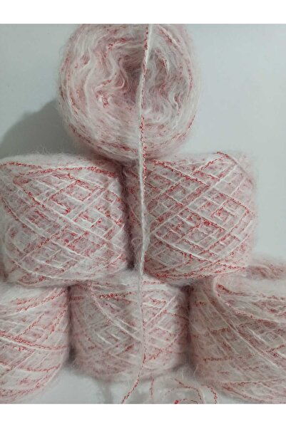 İPEK YÜN İPLİK DÜNYASI Moher Örgü İpi (Beyaz) Buklet İp (Kırmızı,Beyaz Kırçıllı) Karışım 100gr