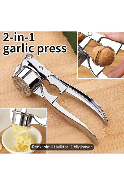 Alvin Paslanmaz Çelik 2'si 1 Arada Manuel Sarımsak ve Ceviz Ezici