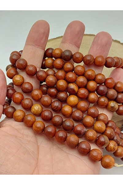 Yasamtohumu Колие от дървени мъниста „Кърваво дърво“ – 10 мм естествени дърве...