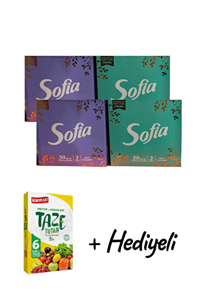 KMS HOME Sofia Küp Kutu Mendil 50'li x 4 Adet