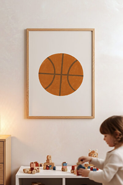 Posteria Spor Temalı Erkek Çocuk Odası Tablosu, Doğal Ahşap Çerçeve + Poster ...