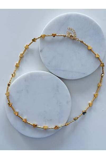 CHARMLUCKY Gold Rod Heart Necklace