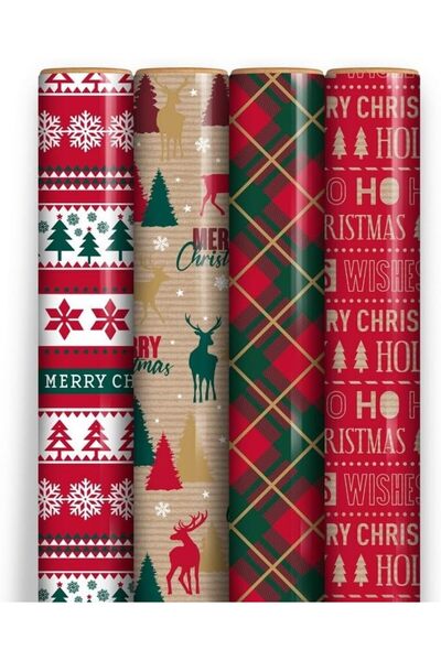 genernic 7M ورق تغليف هدايا عيد الميلاد كرافت صديق للبيئة، تغليف هدايا احتفال...