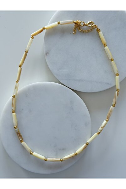 CHARMLUCKY Pipe Stone Necklace