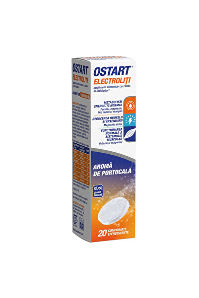 Fiterman Ostart electrolytes with orange flavour, 20 effervescent tablets,