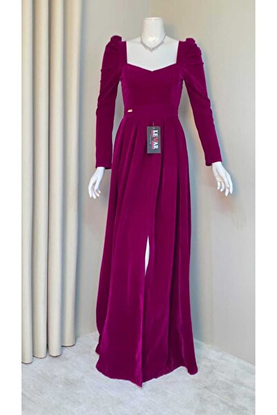 LEVAR فستان "زمردة" - فخامة المخمل باللون التوتي العميق