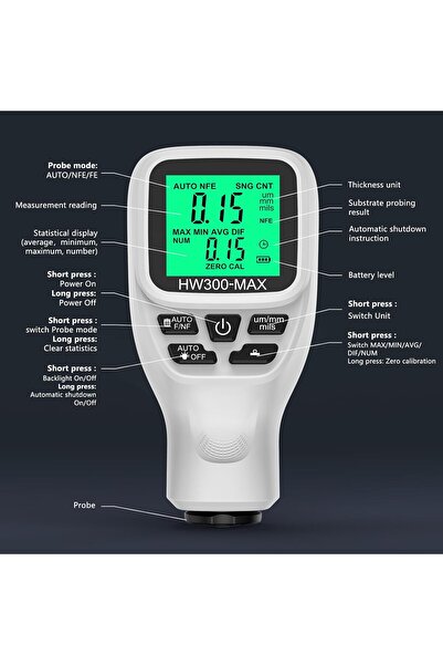 EACAM Coating Thickness Gauge - Car Paint & Metal Plating Thickness Meter